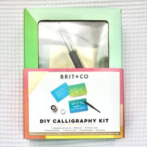 NWT Brit + Co DIY Calligraphy Craft Art Kit with Pen, Nib, White Ink, Cards